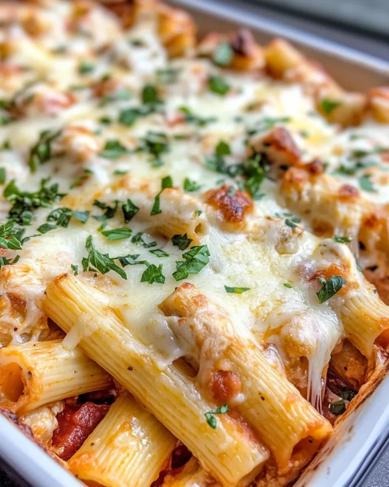 Homemade Baked Three-Cheese Chicken Rigatoni photo