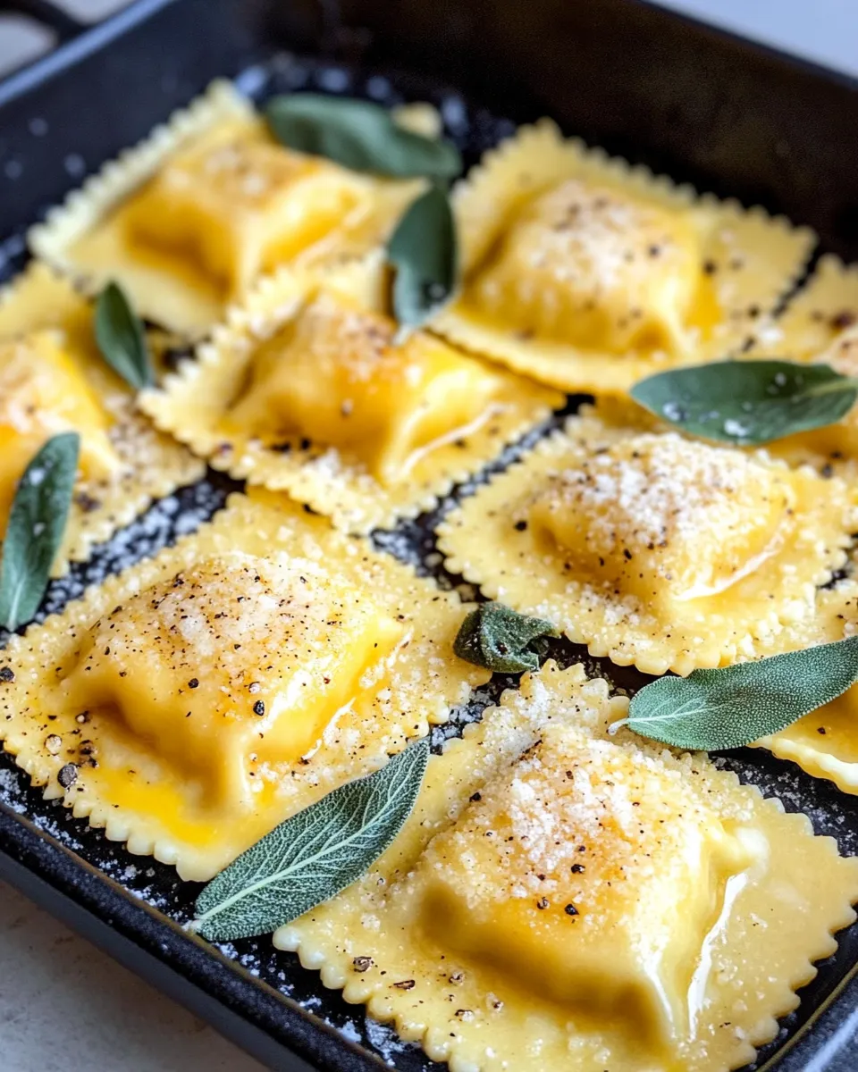 Homemade Butternut Squash Ravioli with Browned Butter Sage (No Wine) photo