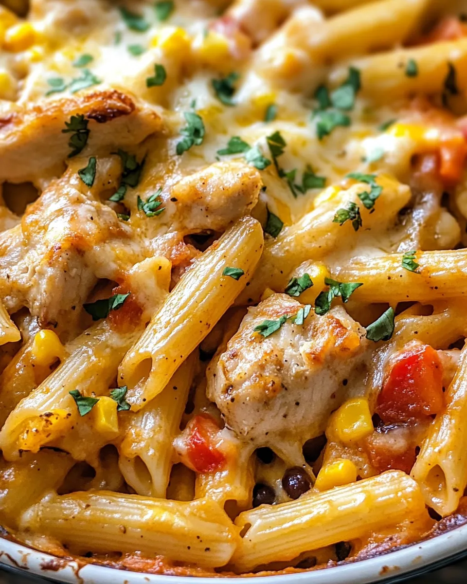 Classic Cheesy Chicken Fajita Pasta Bake dish photo