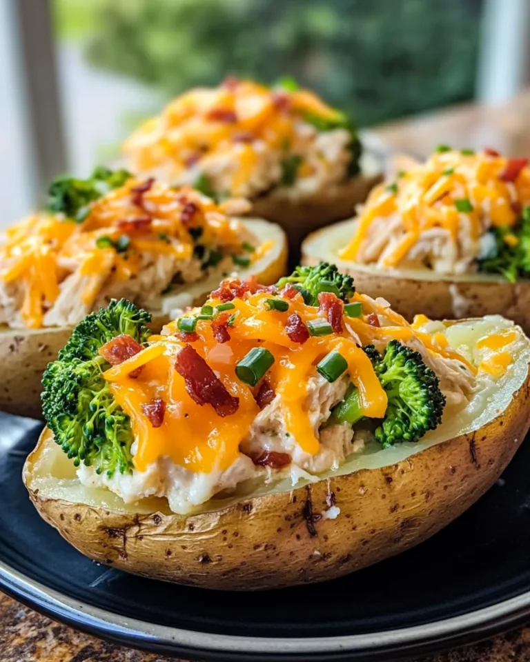 Homemade Creamy Broccoli Cheddar Chicken Stuffed Potatoes photo