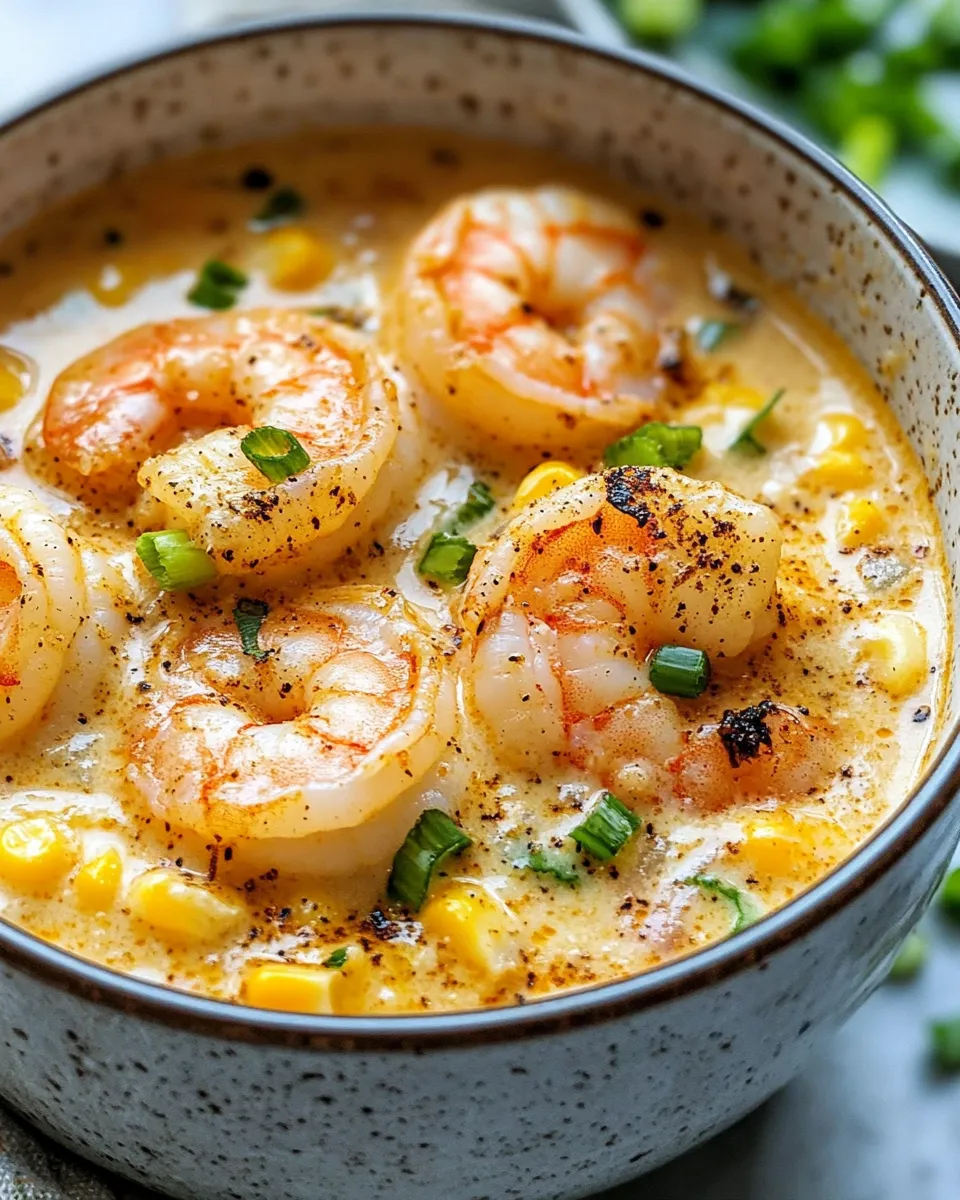 Delicious Creamy Cajun Shrimp and Corn Chowder plate image