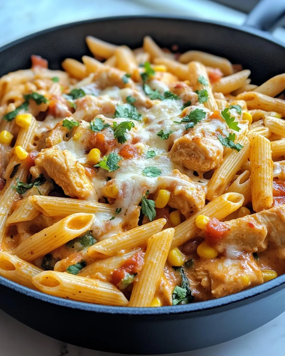 Delicious Creamy Chicken Enchilada Pasta Skillet dish photo
