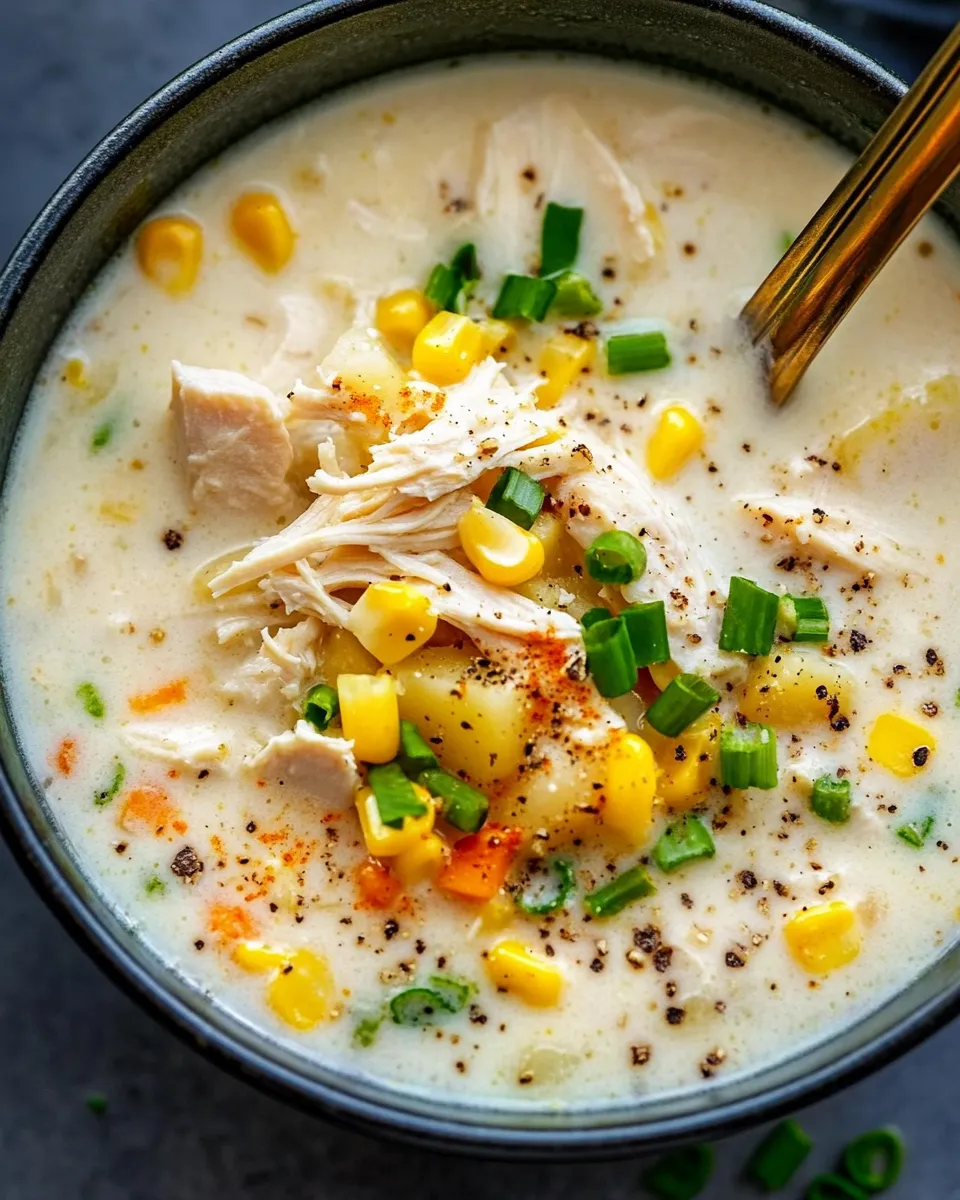 Classic Creamy Corn and Chicken Chowder with Potatoes dish photo