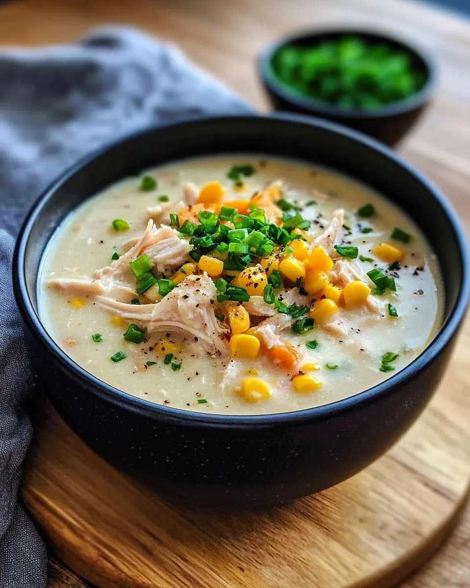 Easy Creamy Corn and Chicken Chowder with Potatoes food shot