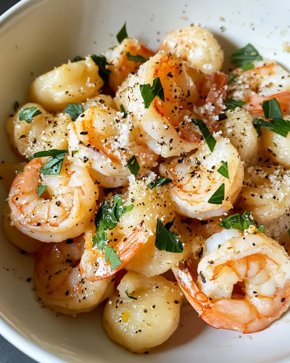 Classic Creamy Lemon Garlic Shrimp Gnocchi dish photo