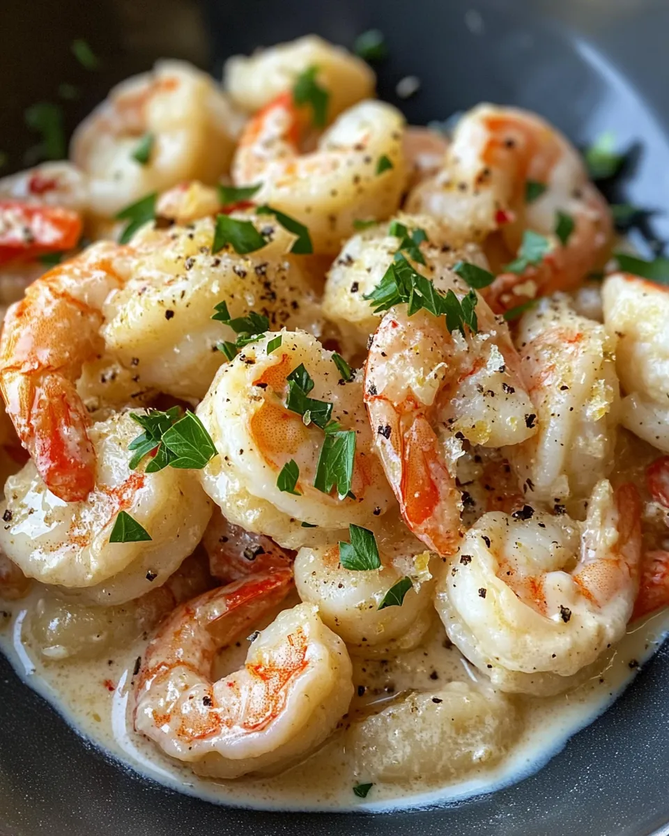 Delicious Creamy Lemon Garlic Shrimp Gnocchi plate image