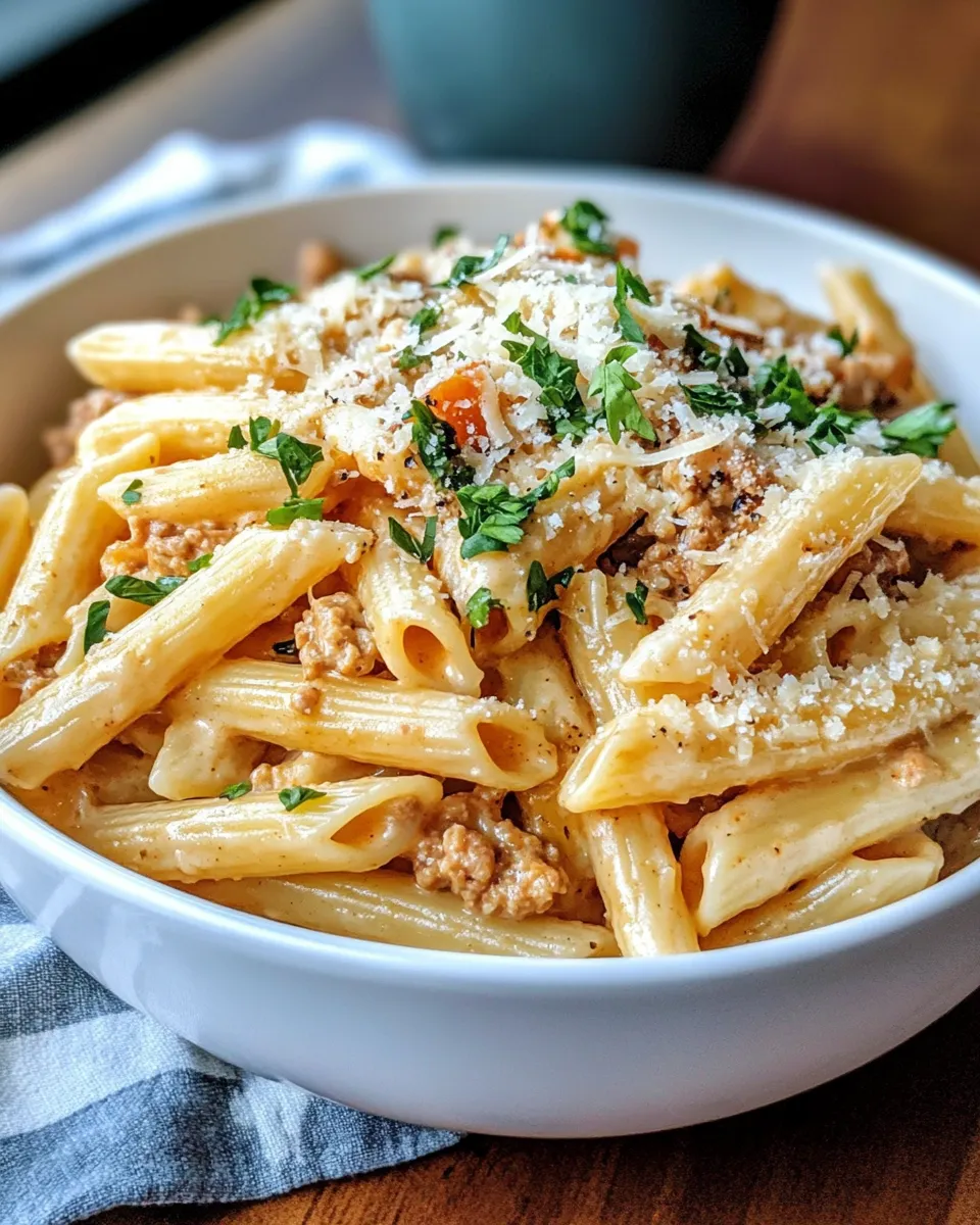 Classic Creamy Poblano Turkey Pasta dish photo