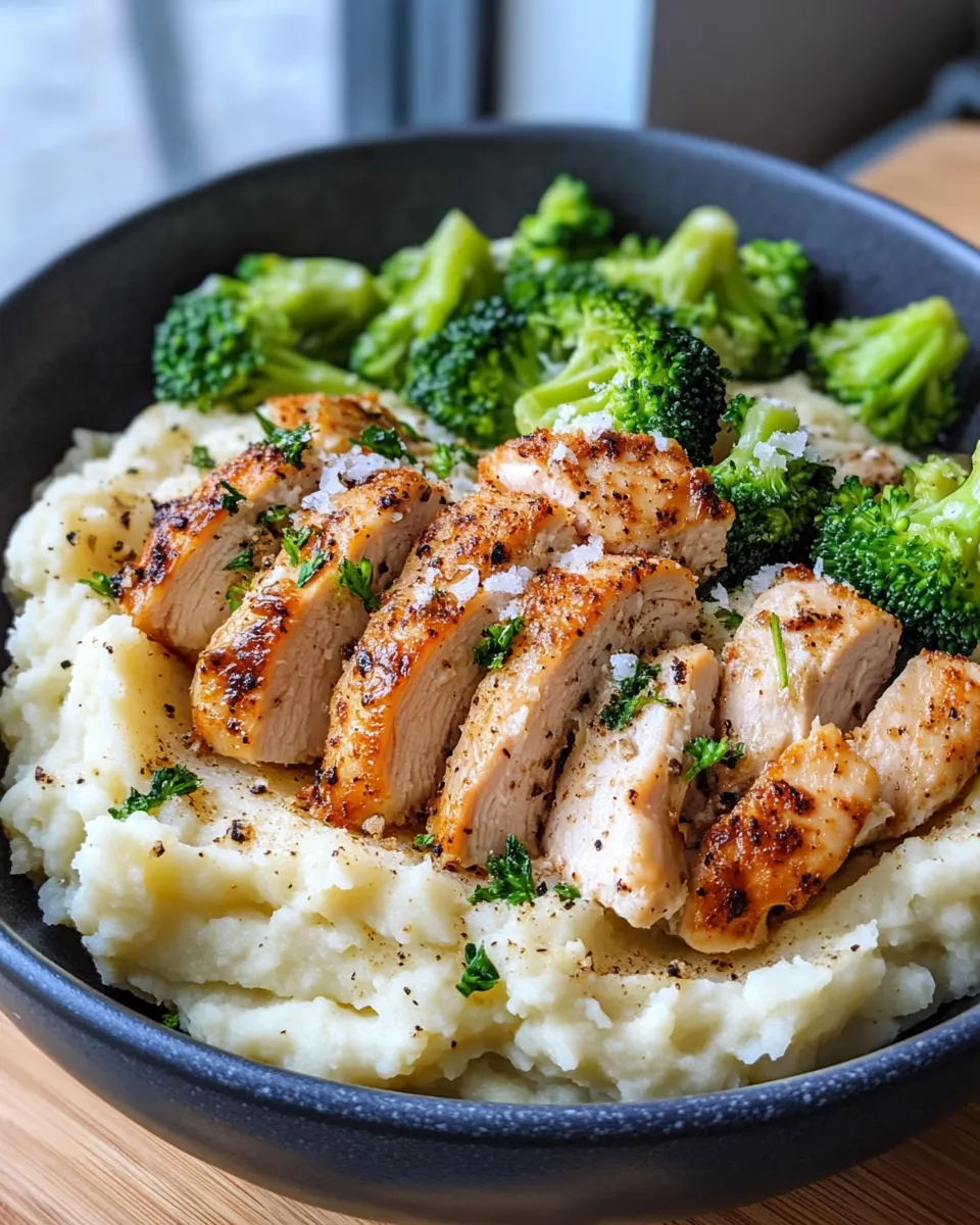 Classic Creamy Roasted Garlic Mashed Potato Bowls (with Chicken) dish photo