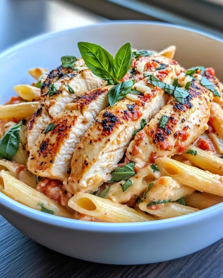 Homemade Creamy Roasted Red Pepper Chicken Penne photo
