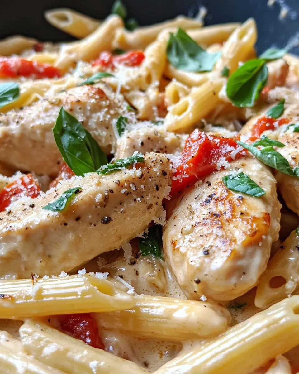 Classic Creamy Roasted Red Pepper Chicken Penne image