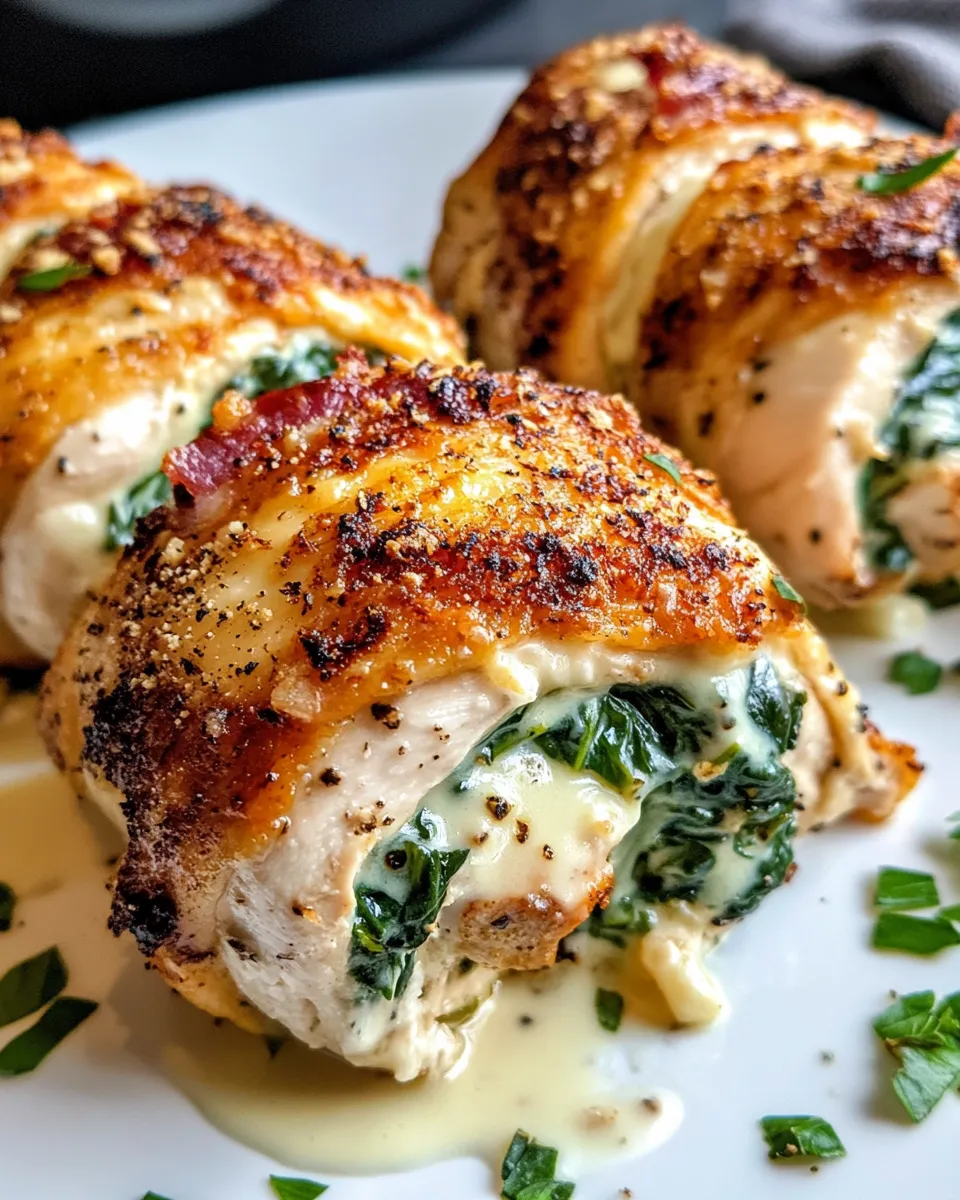 Classic Creamy Spinach Alfredo Chicken Roll-Ups image