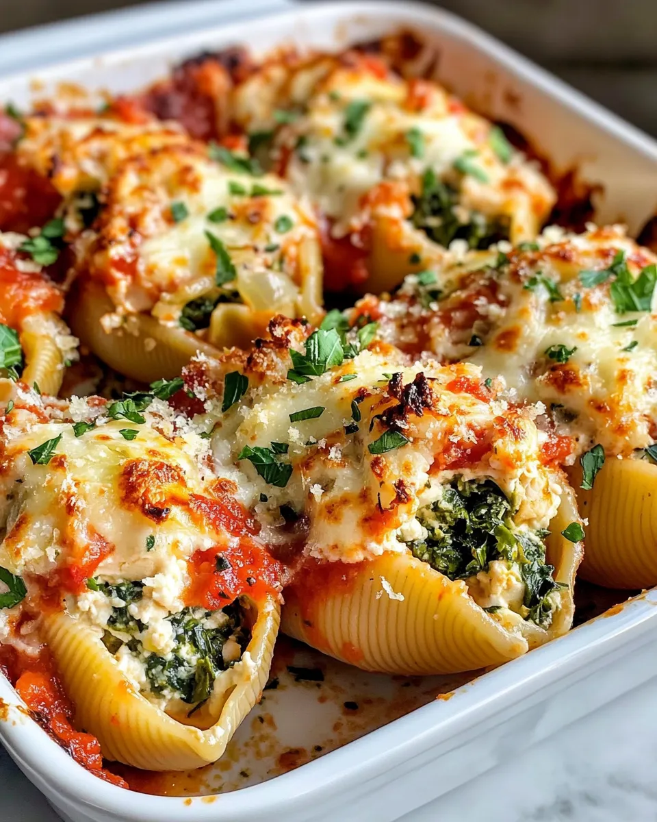 Classic Creamy Spinach Artichoke Chicken Stuffed Shells image