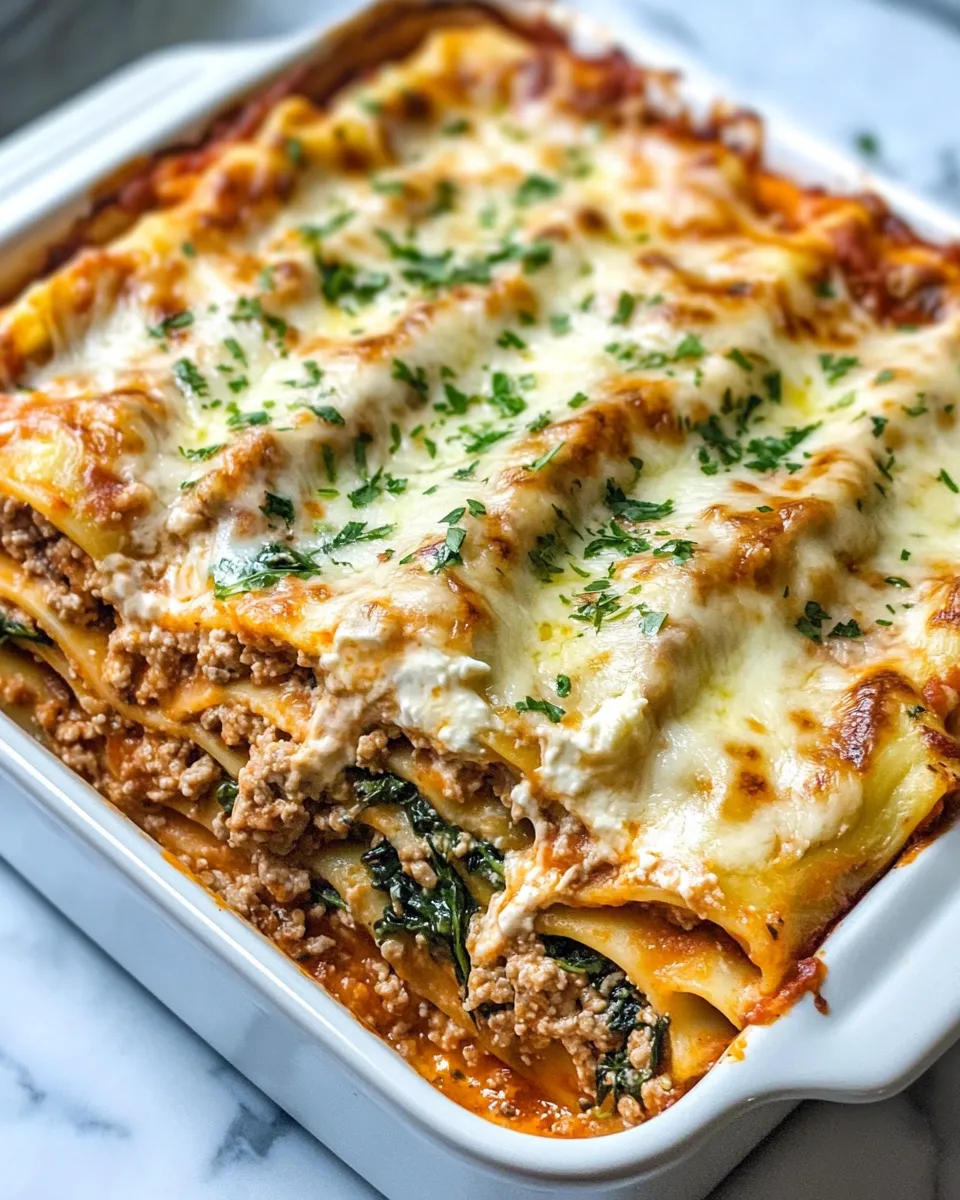 Classic Creamy Turkey and Spinach Lasagna dish photo