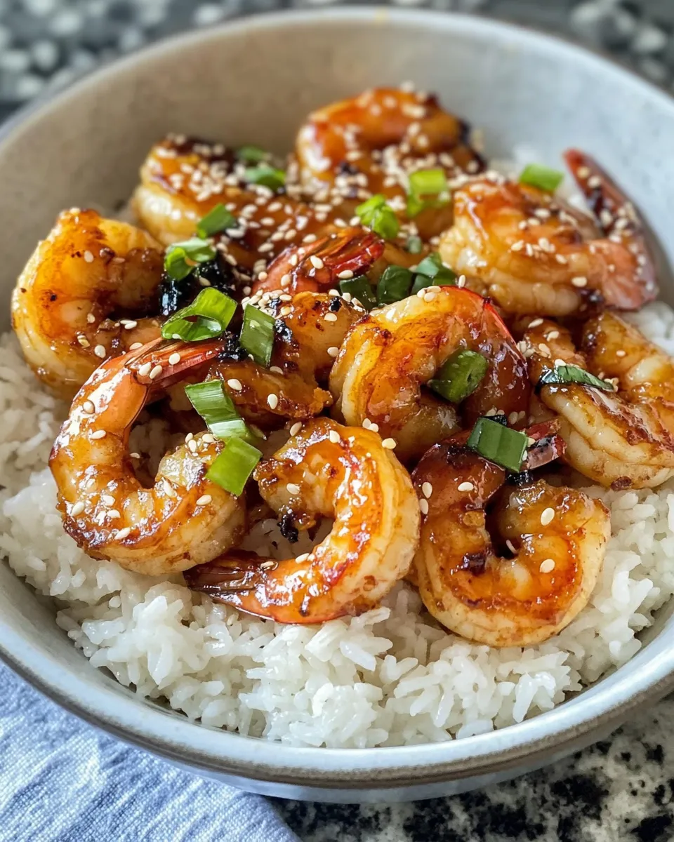 Classic Crispy Honey Garlic Shrimp Rice Bowls recipe photo