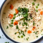 Homemade Garlic Butter Chicken Rice Soup recipe photo