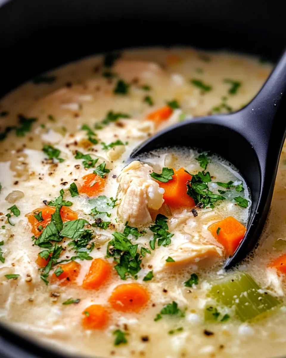 Classic Garlic Butter Chicken Rice Soup dish photo