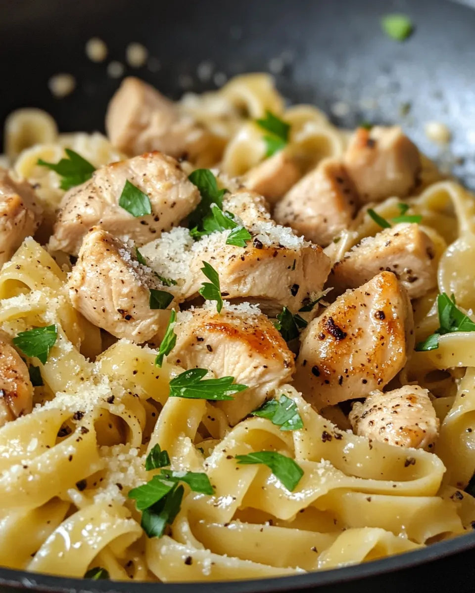 Homemade Garlic Parmesan Chicken Noodle Skillet recipe photo