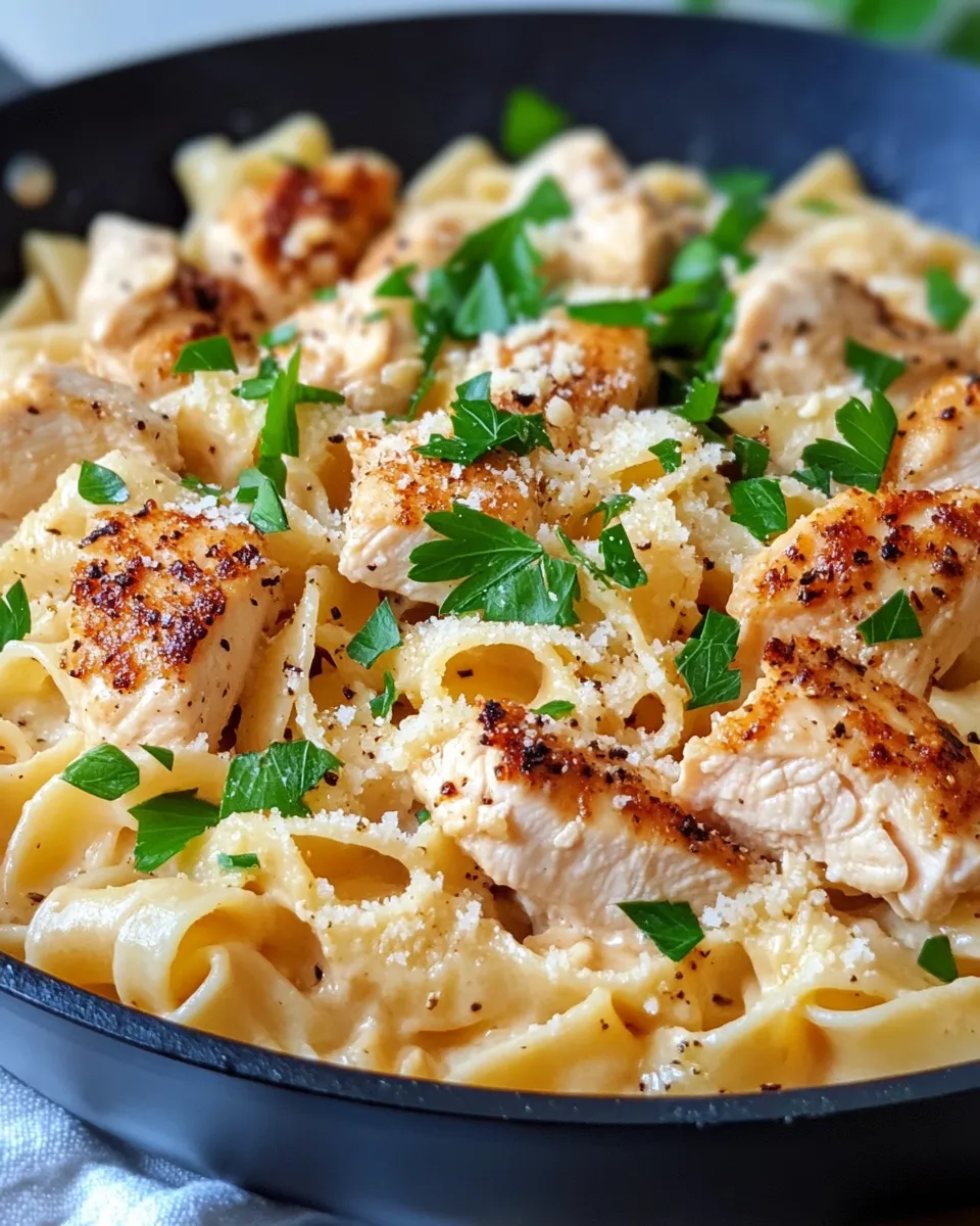 Classic Garlic Parmesan Chicken Noodle Skillet dish photo
