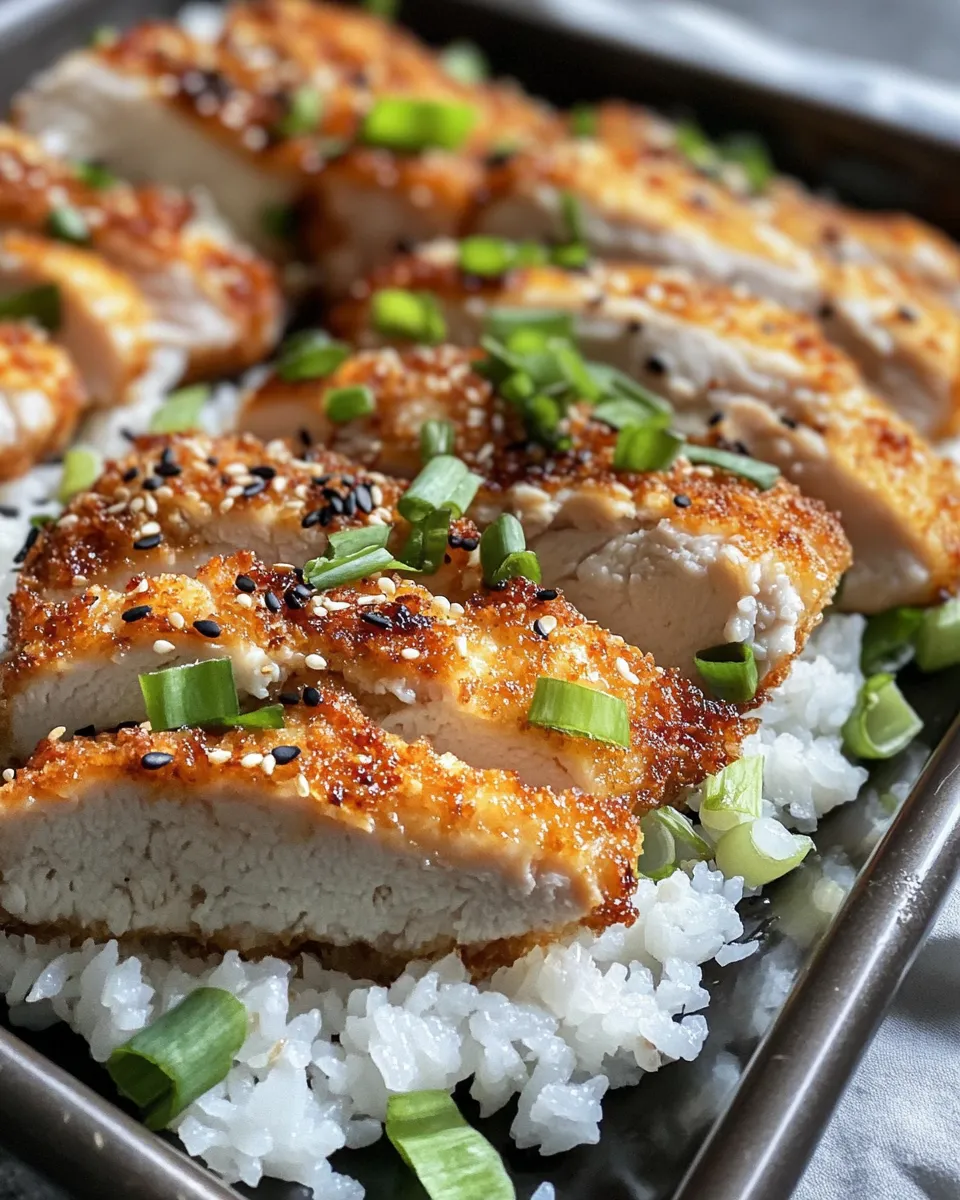 Homemade Golden Chicken Katsu with Sticky Rice (Oven-Baked) photo