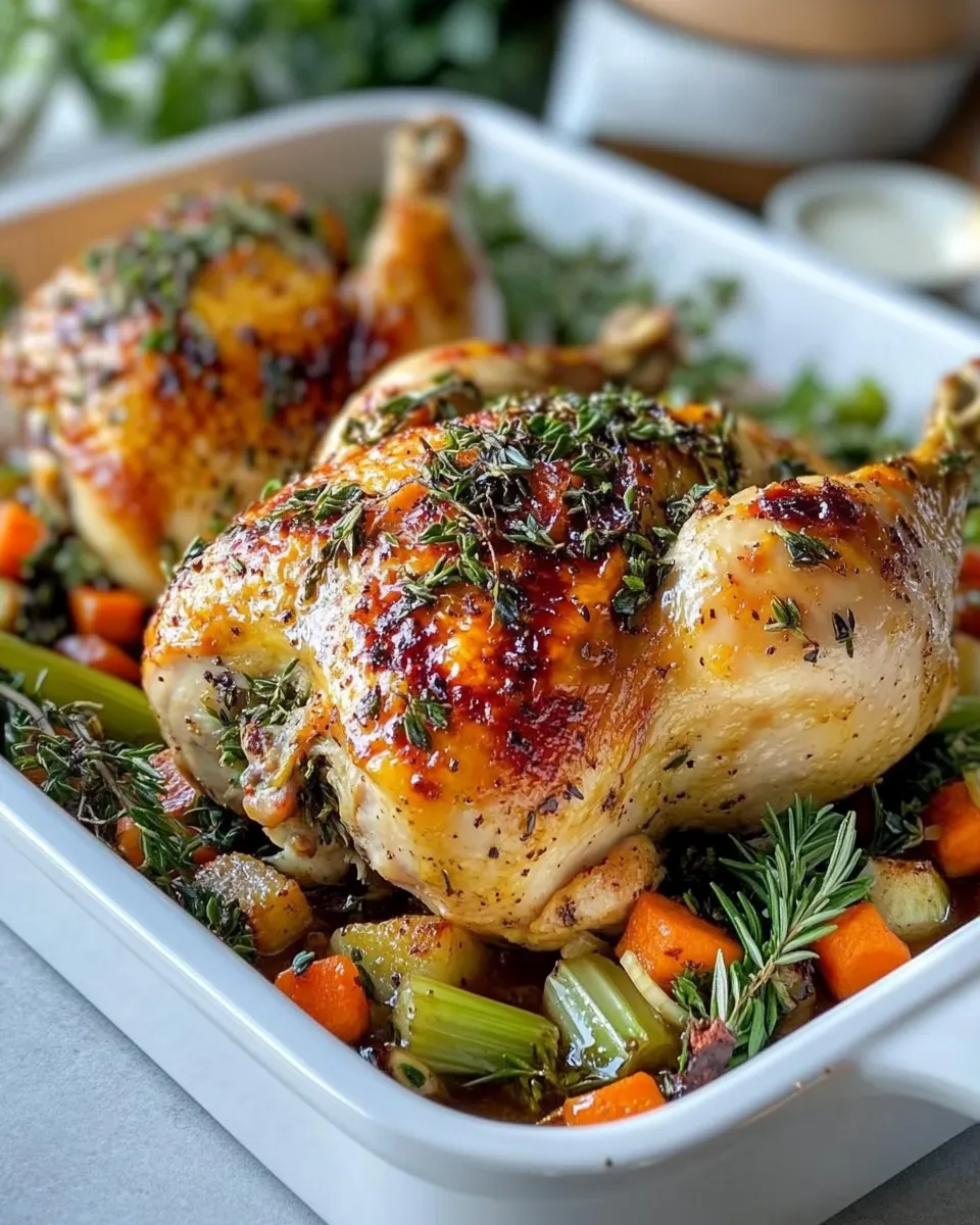 Homemade Herb Butter Roast Chicken with Pan Gravy photo