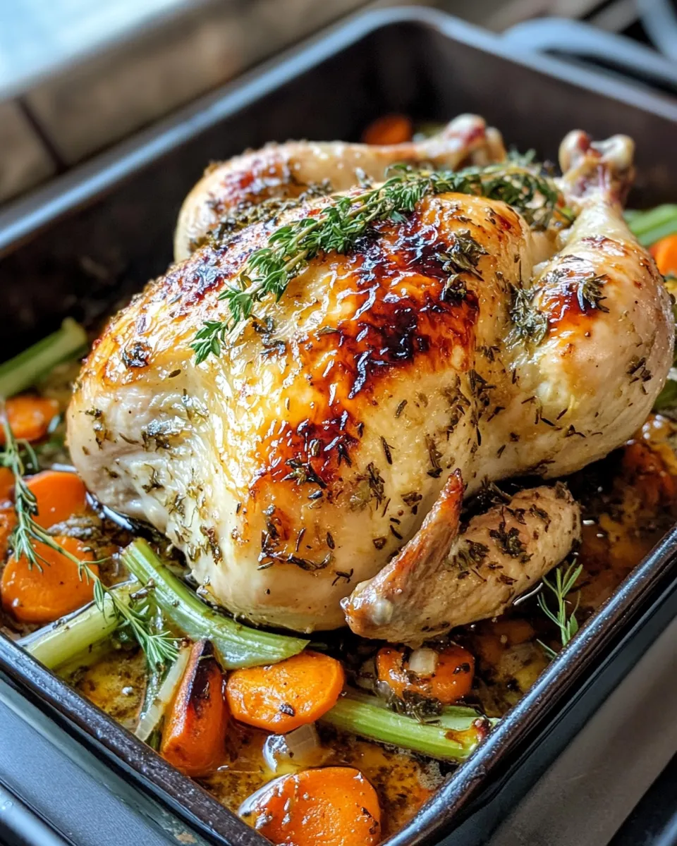 Classic Herb Butter Roast Chicken with Pan Gravy image