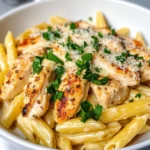 Homemade Lemon Pepper Chicken Alfredo Penne recipe photo