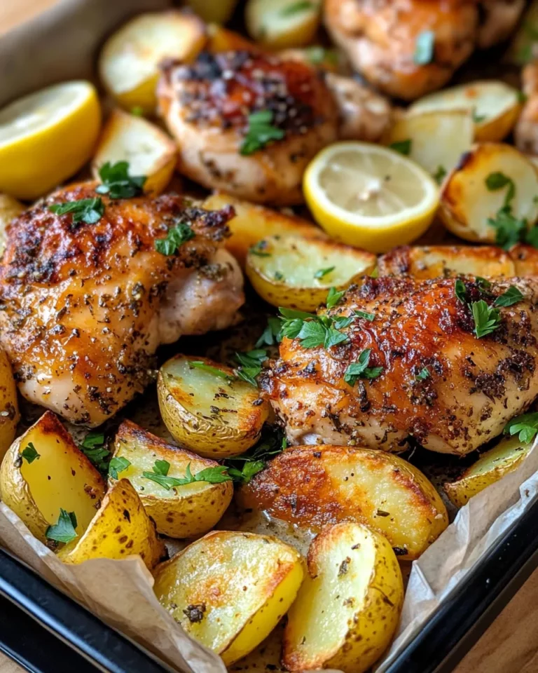 Delicious Sheet-Pan Lemon Herb Chicken & Garlic Potatoes recipe photo