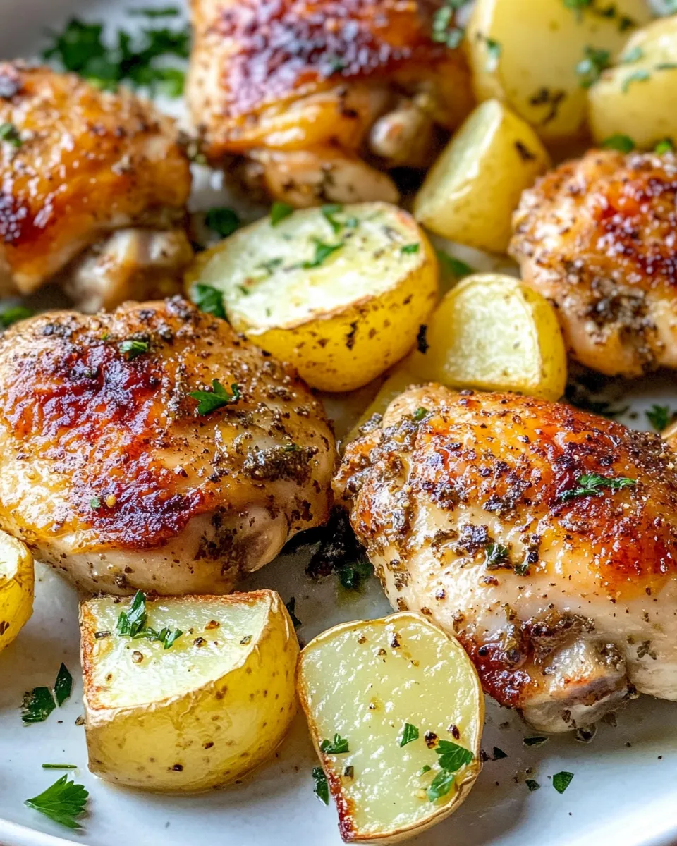 Easy Sheet-Pan Lemon Herb Chicken & Garlic Potatoes dish photo