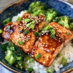 Homemade Sticky Honey Soy Salmon Rice Bowls photo