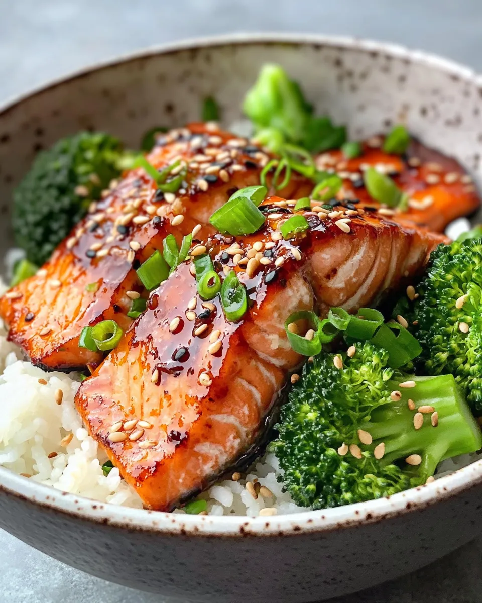 Classic Sticky Honey Soy Salmon Rice Bowls image