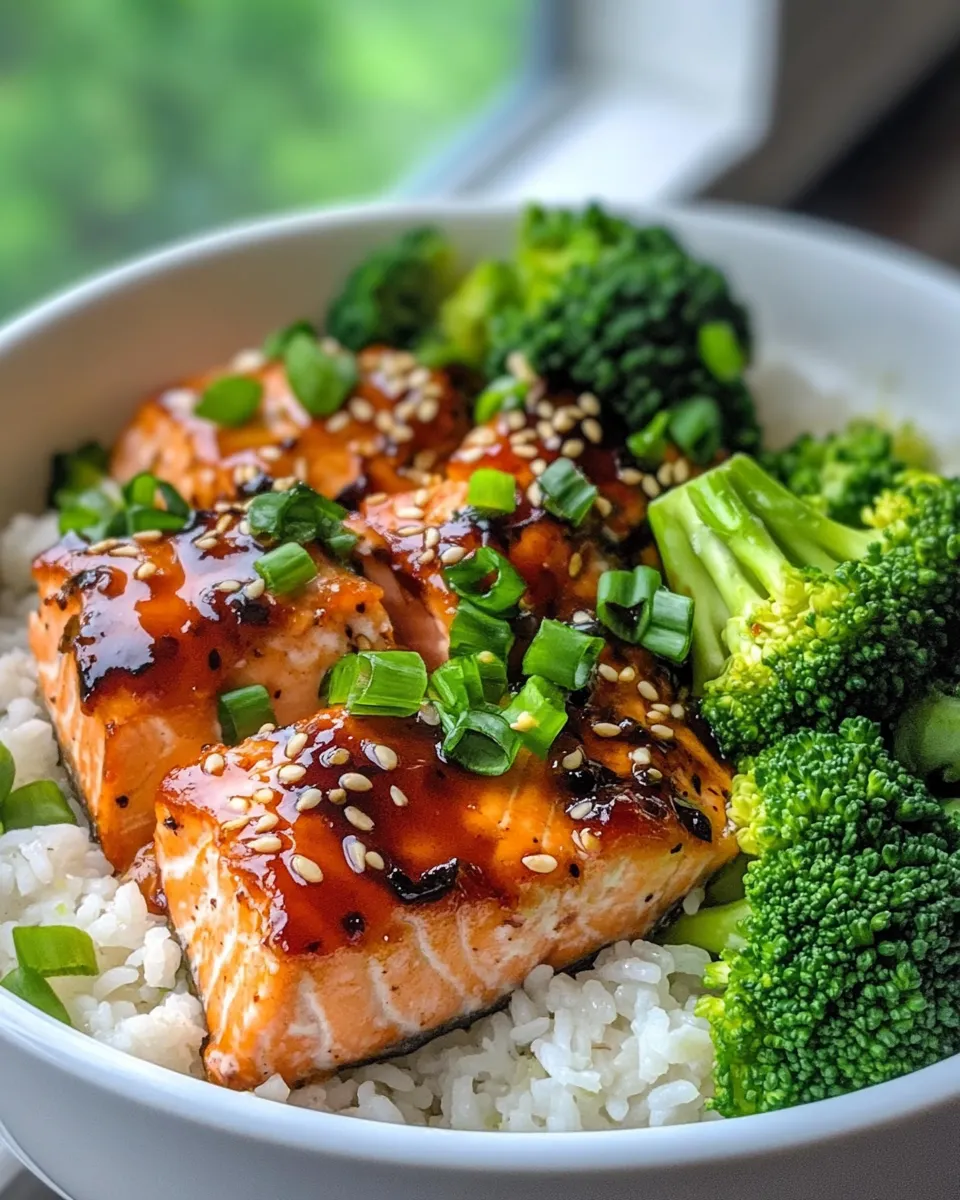 Delicious Sticky Honey Soy Salmon Rice Bowls dish photo
