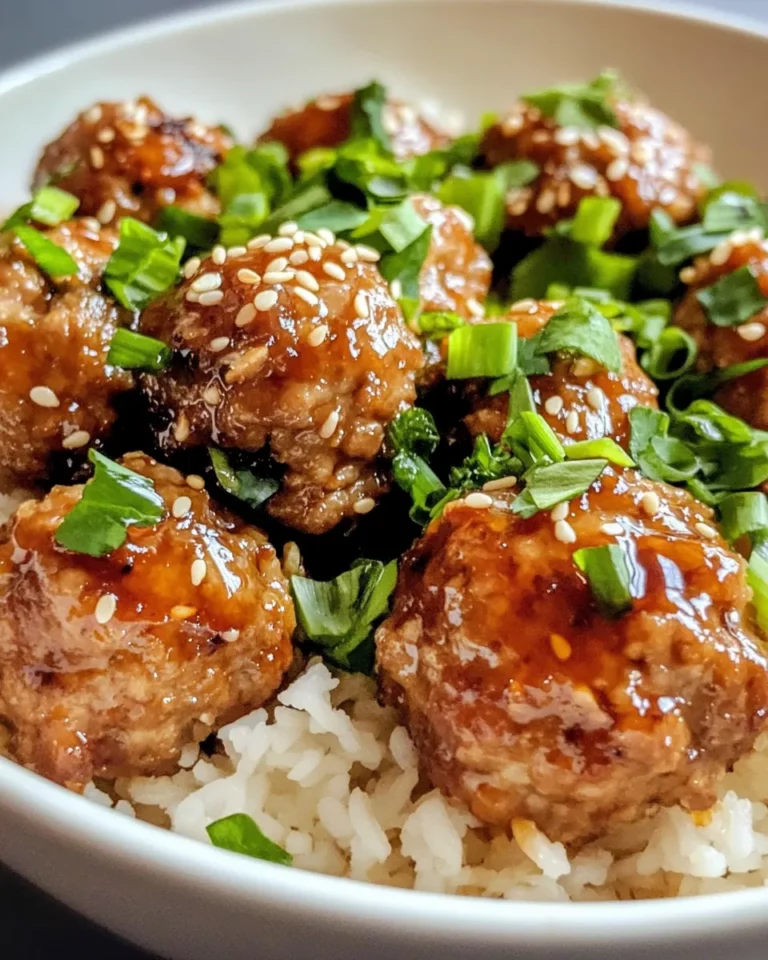 Homemade Teriyaki Glazed Meatballs (Turkey) with Rice recipe photo