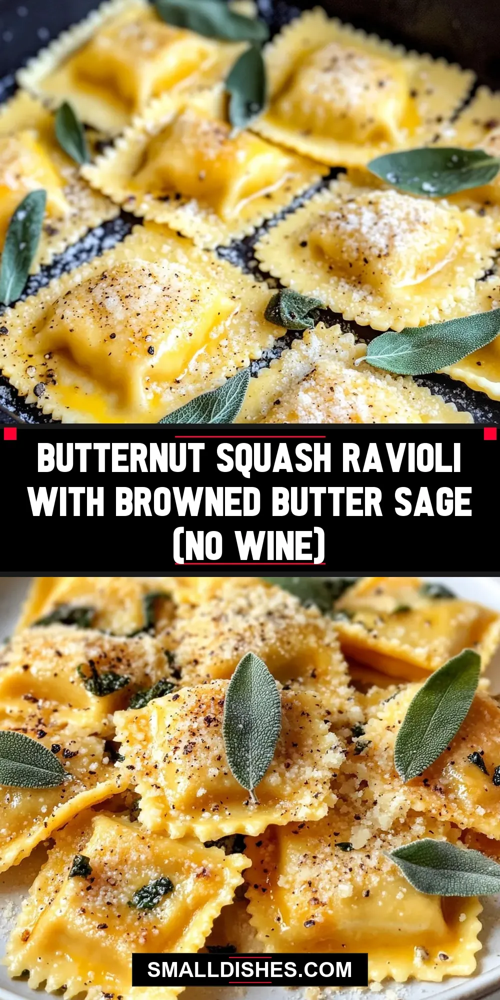 The Best Butternut Squash Ravioli With Browned Butter Sage (No Wine) Ever