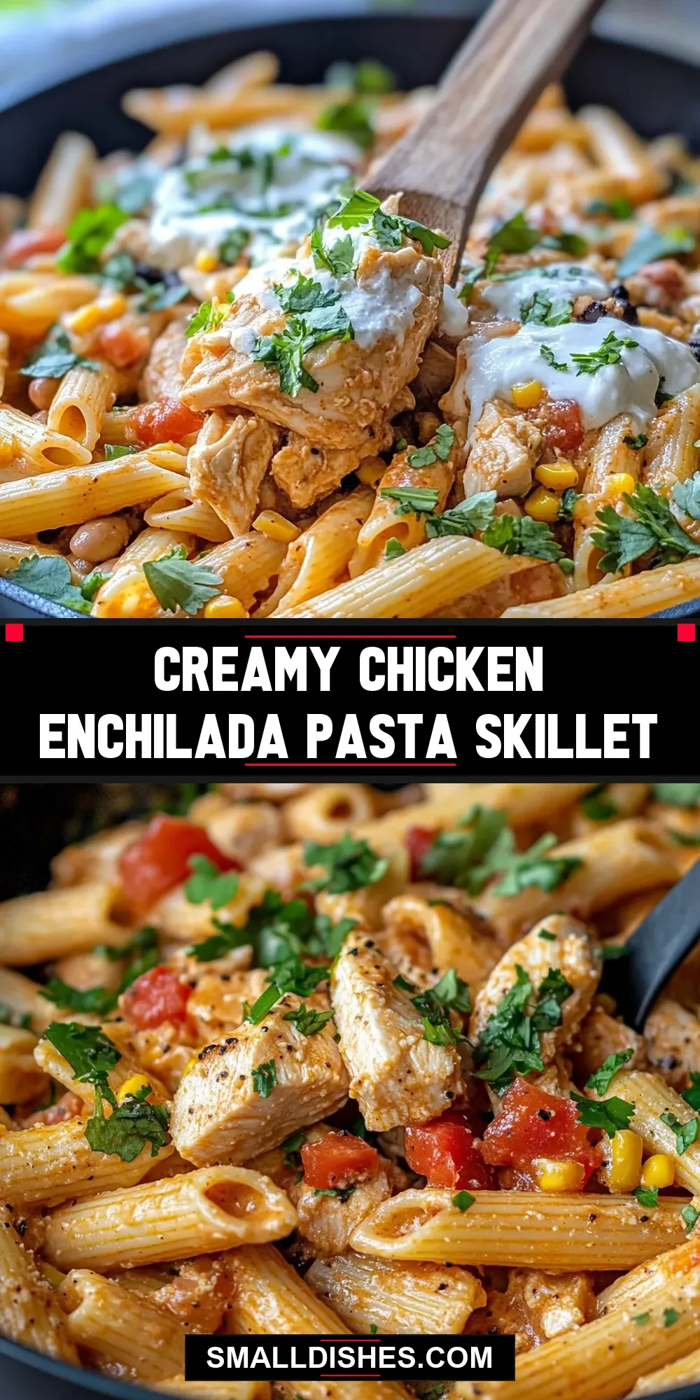 Creamy Chicken Enchilada Pasta Skillet (Irresistible & Delicious)