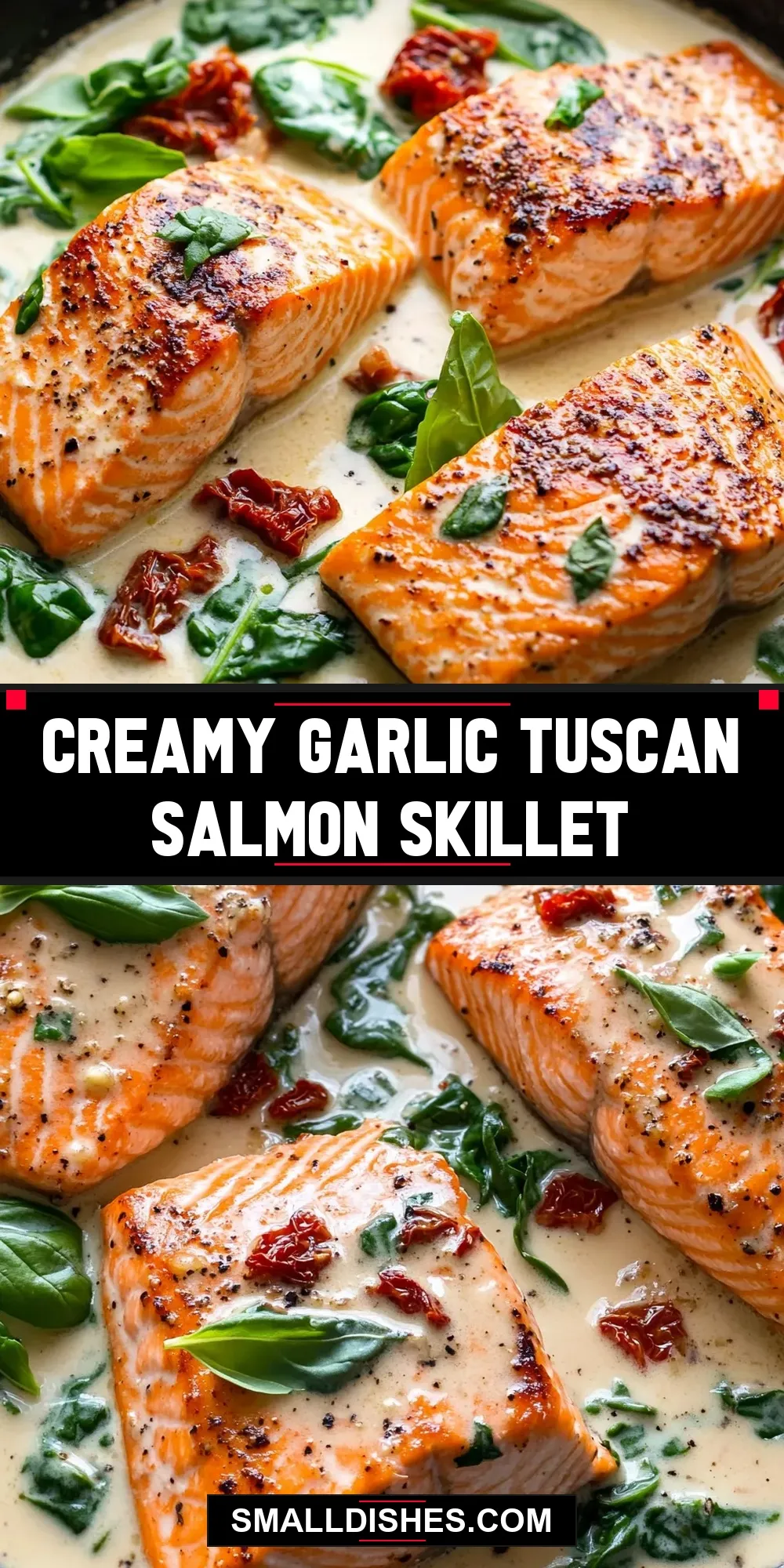 Easy Creamy Garlic Tuscan Salmon Skillet Recipe