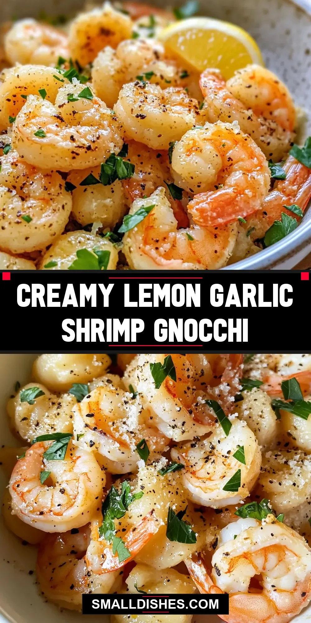 The Best Creamy Lemon Garlic Shrimp Gnocchi Ever