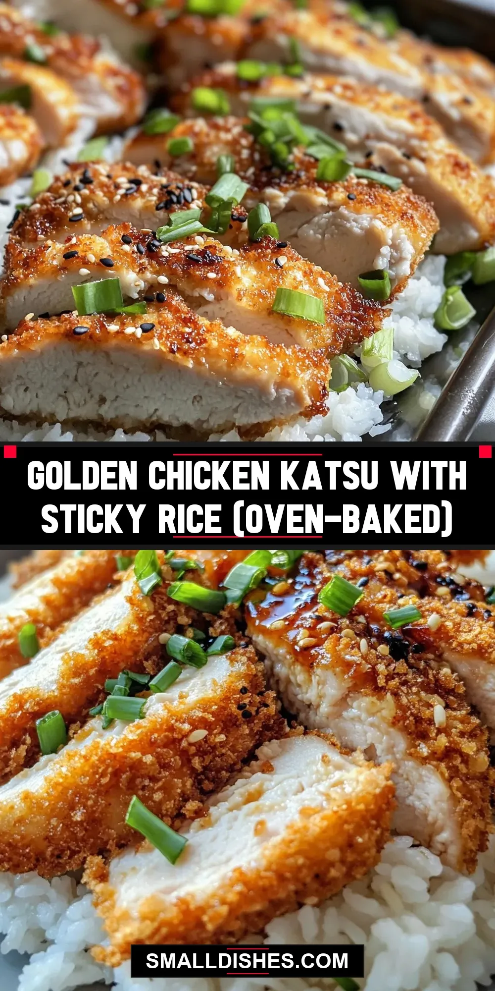 Golden Chicken Katsu With Sticky Rice (Oven-Baked) (Easy & Delicious)