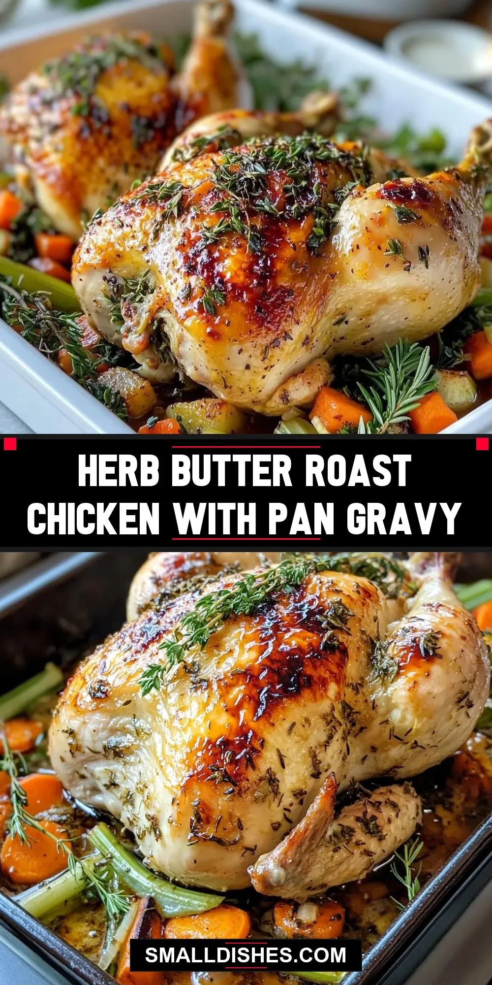 Herb Butter Roast Chicken With Pan Gravy (Healthy & Delicious)