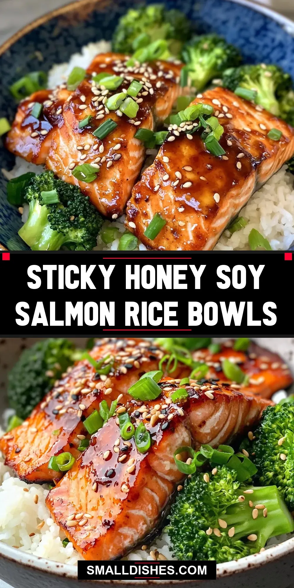 Sticky Honey Soy Salmon Rice Bowls Recipe