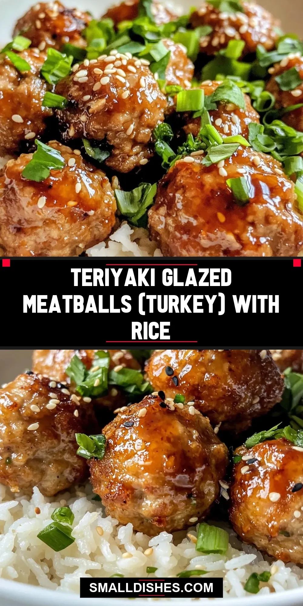 Teriyaki Glazed Meatballs (Turkey) With Rice Recipe