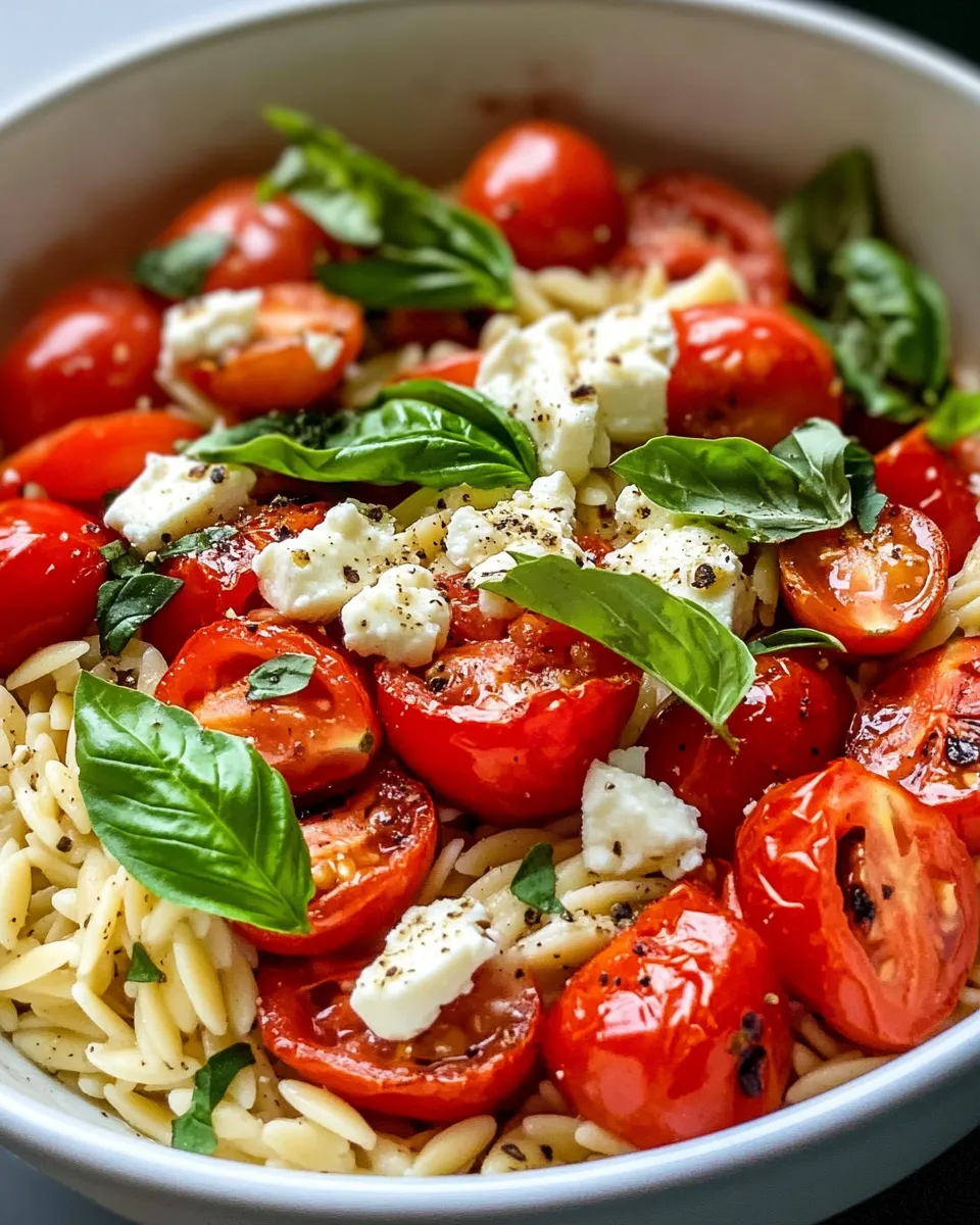 Classic Baked Feta Tomato Orzo with Fresh Basil recipe image