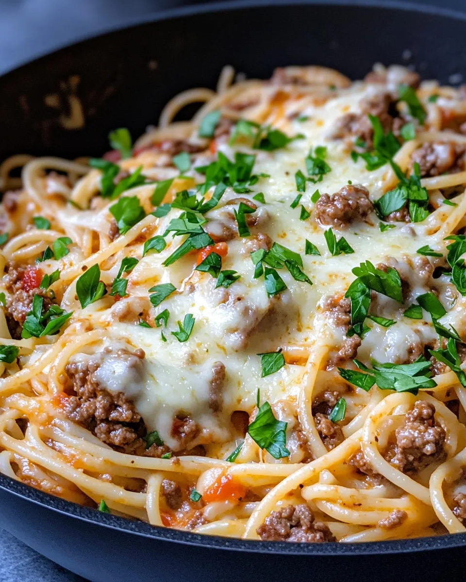 Easy Cajun Beef Spaghetti with Creamy Three-Cheese Parmesan Sauce recipe photo