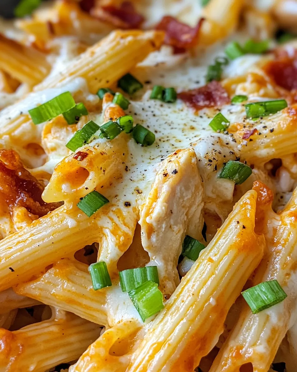 Easy Cheesy Buffalo Chicken Pasta Bake with Ranch Drizzle recipe photo
