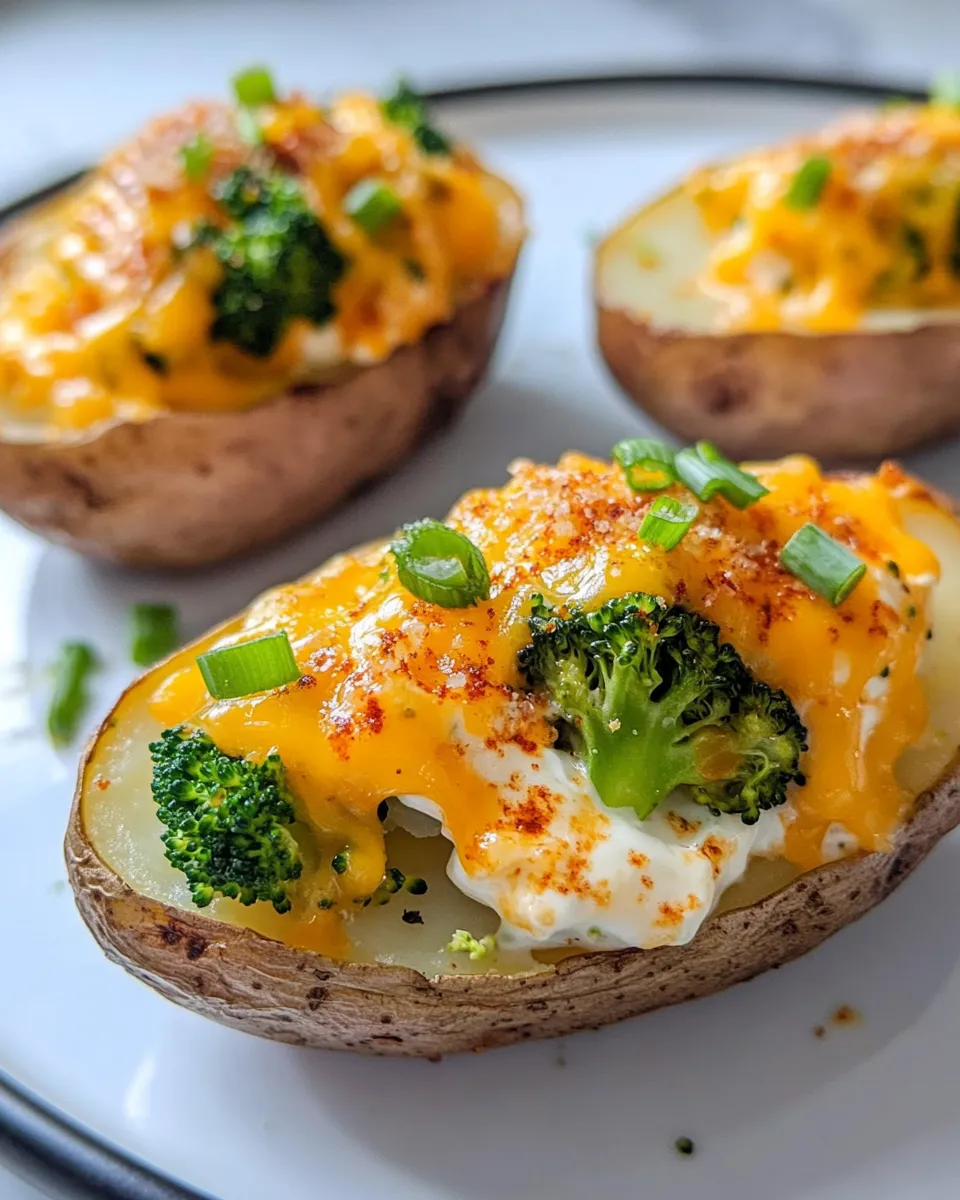 Classic Creamy Broccoli Cheddar Stuffed Baked Potatoes image