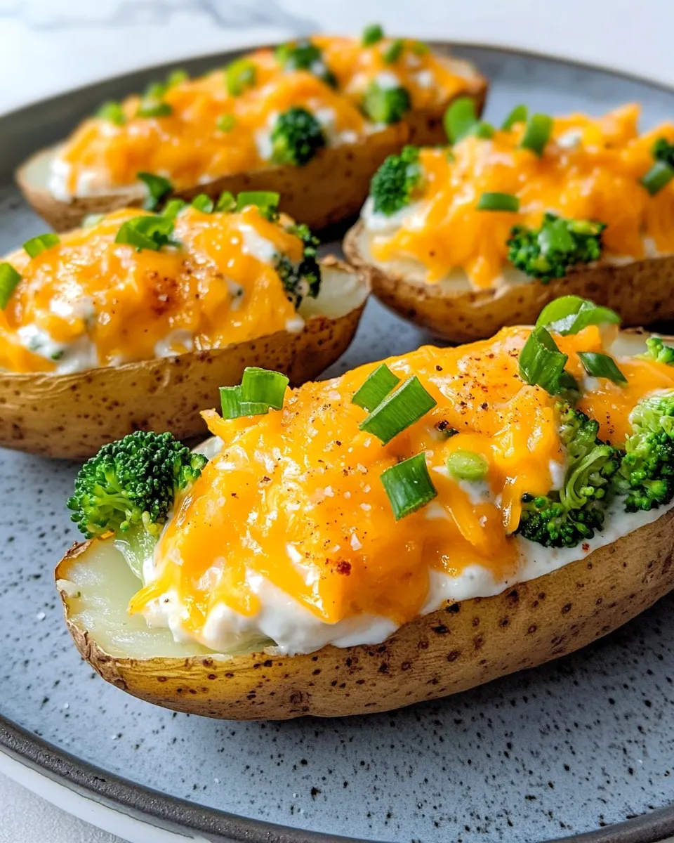 Easy Creamy Broccoli Cheddar Stuffed Baked Potatoes recipe photo