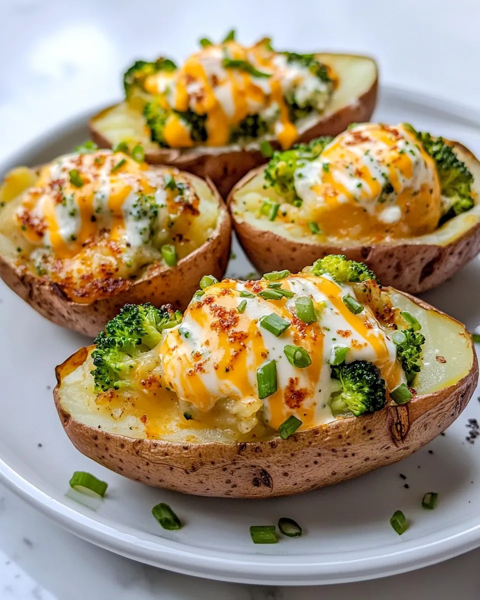 Delicious Creamy Broccoli Cheddar Stuffed Baked Potatoes dish photo