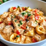 Homemade Creamy Cajun Chicken Tortellini with Roasted Peppers photo