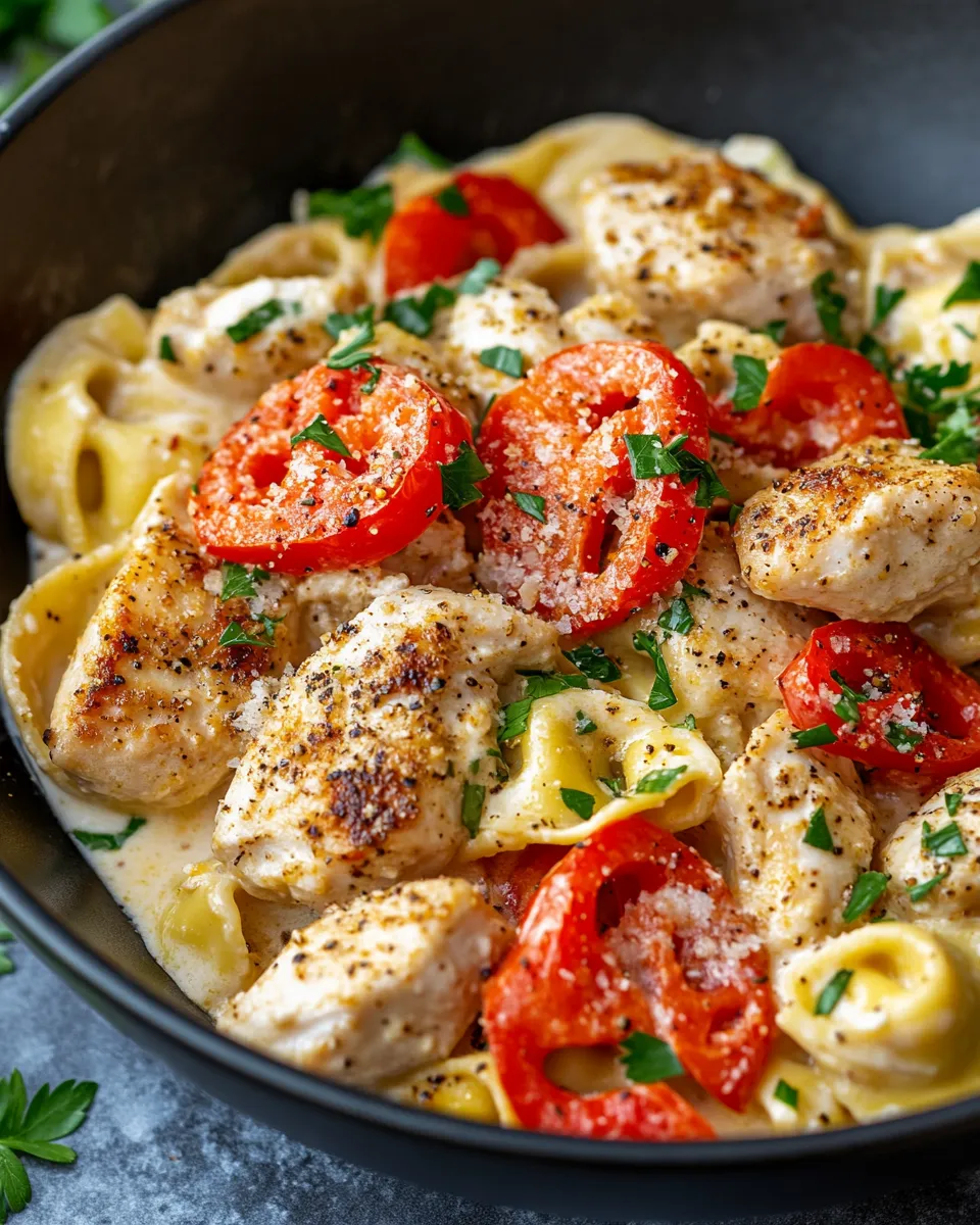 Classic Creamy Cajun Chicken Tortellini with Roasted Peppers image