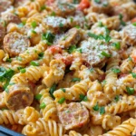 Homemade Creamy Cajun Sausage-Style Turkey Pasta Skillet recipe photo
