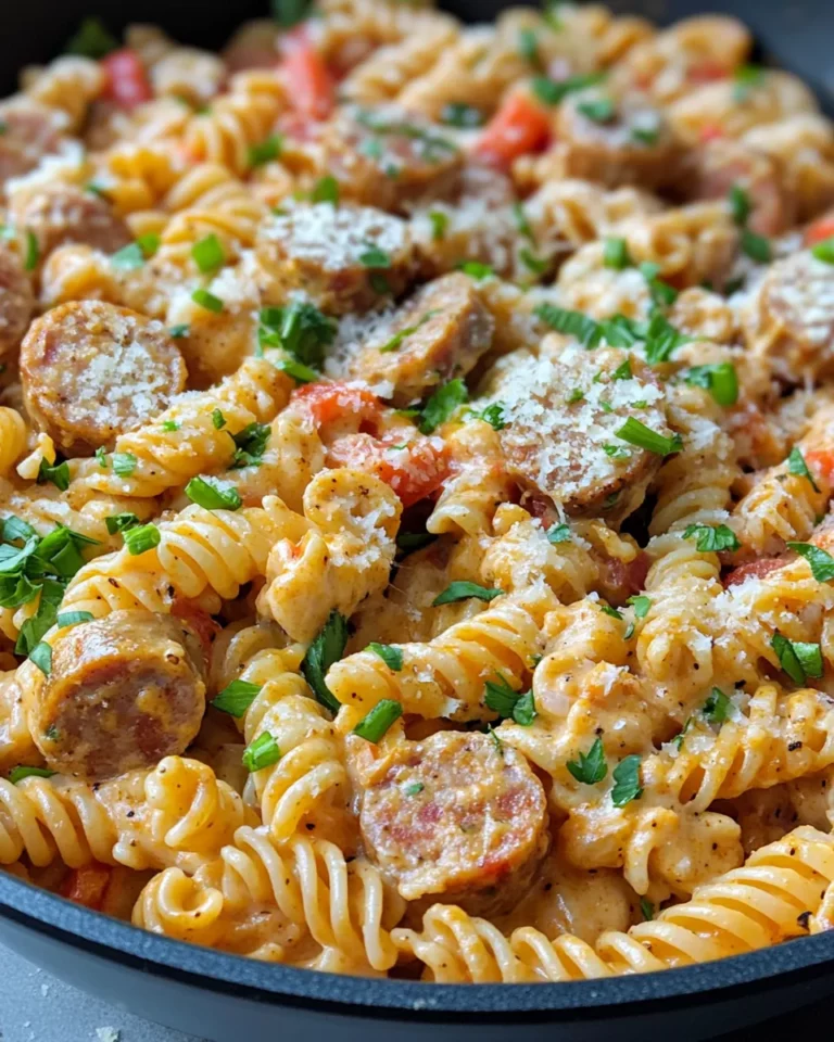 Homemade Creamy Cajun Sausage-Style Turkey Pasta Skillet recipe photo